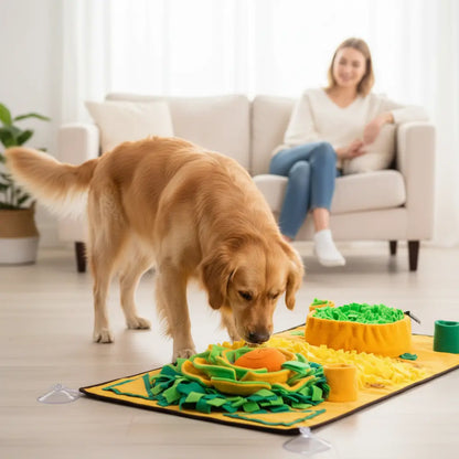 Furryku Large Interactive Foraging Mat - Dog Snuffle Mat for Mental Stimulation & Enrichment - Slow Feeder Brain Game - Machine Washable FURRYKU