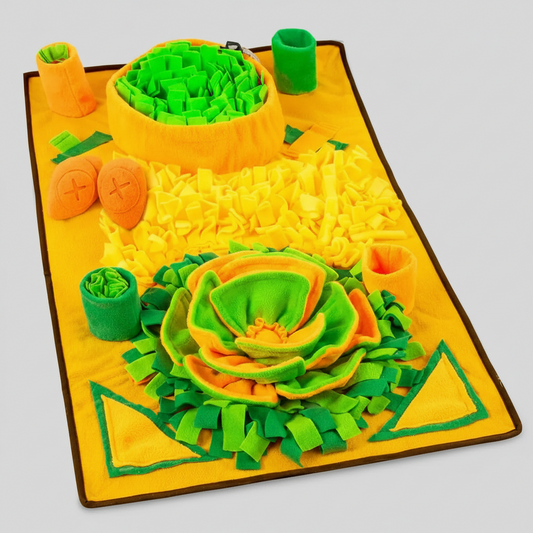 Furryku Large Interactive Foraging Mat - Dog Snuffle Mat for Mental Stimulation & Enrichment - Slow Feeder Brain Game - Machine Washable FURRYKU
