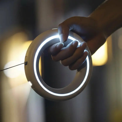 Hands-Free Wrist-Worn Retractable Dog Leash - USB-C Rechargeable LED Safety Light Ring - 3m Tangle-Free Training Lead | Furryku FURRYKU