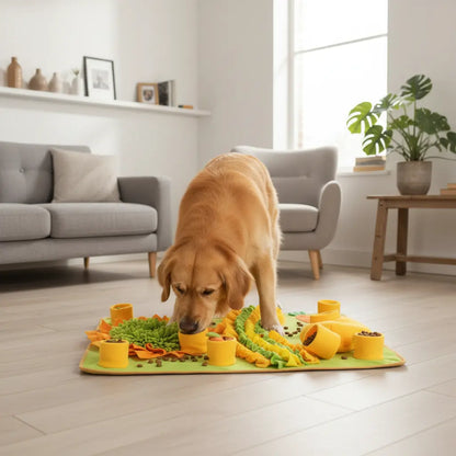 Furryku Large Interactive Foraging Mat - Dog Snuffle Mat for Mental Stimulation & Enrichment - Slow Feeder Brain Game - Machine Washable FURRYKU