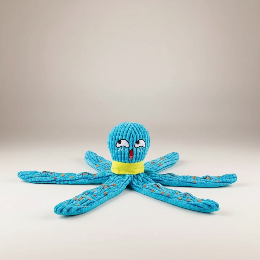 Squeaky Octopus Plush Dog Toy – Interactive Puzzle & Chew Toy