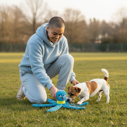 Squeaky Octopus Plush Dog Toy – Interactive Puzzle & Chew Toy