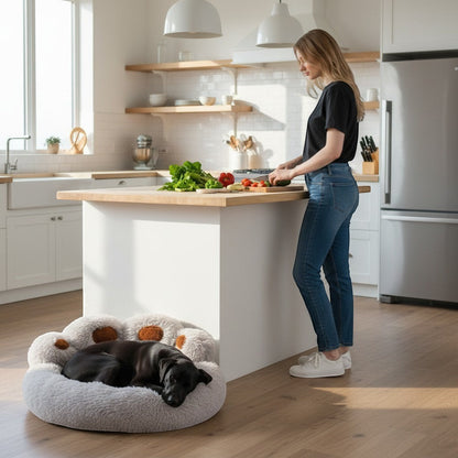 Warm Fleece-Lined Dog Bed & Plush Cloud Sofa