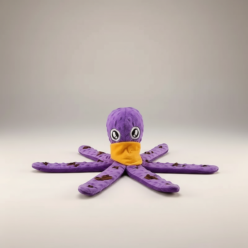 Squeaky Octopus Plush Dog Toy – Interactive Puzzle & Chew Toy