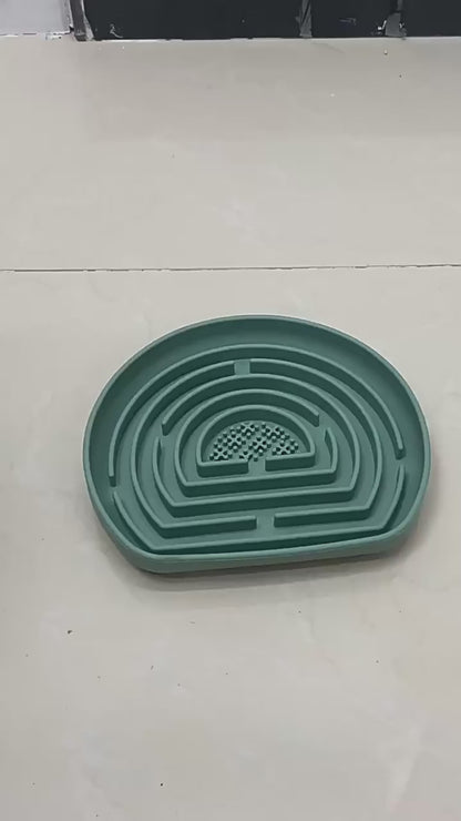 Slow-Feeding Silicone Dog Bowl with Anti-Slip Suction Base